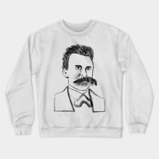 Friedrich Nietzsche drawing Crewneck Sweatshirt